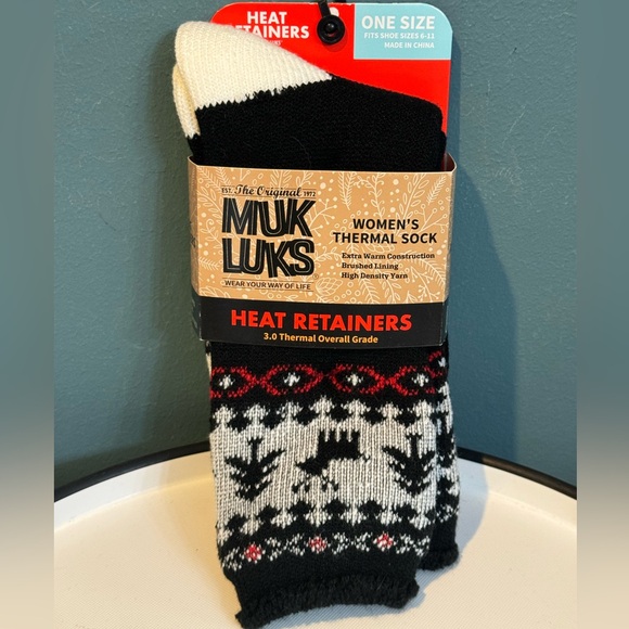 Muk Luks Accessories - NWT MUK LUKS Heat Retainers Thermal Socks - Knit L/Xl